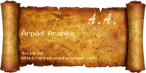 Árpád Aranka névjegykártya